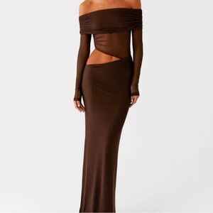 Peppermayo Emery Maxi Dress Chocolate Brown